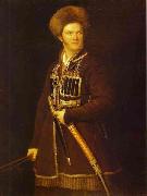 Aleksander Orlowski Self-portrait in Cossack's dress. Germany oil painting artist
